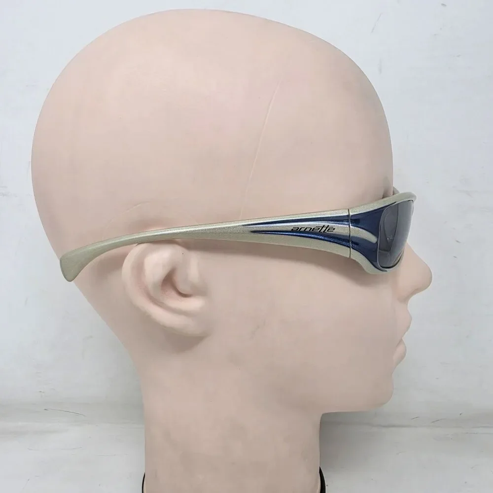 Vintage Arnette Stance Ivory Sunglasses W/ Blue Lenses 4020-234/53 Made In Italy